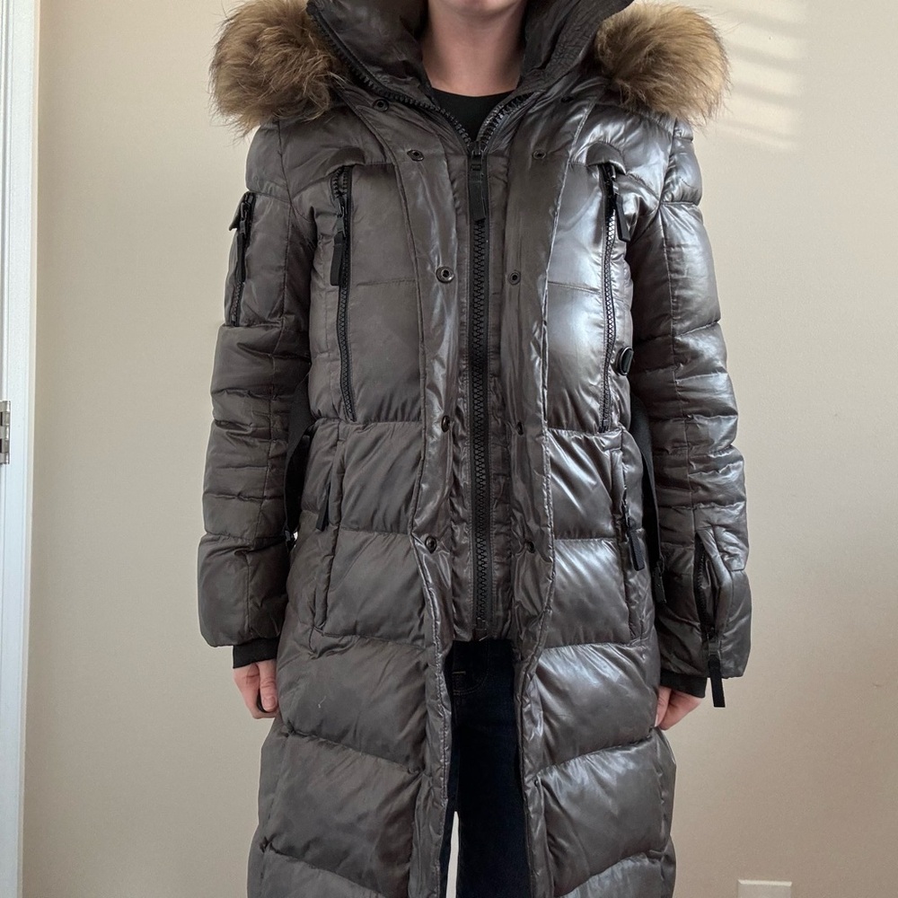 SAM. Goose Down & Raccoon Eskimo Winter Longline Puffer Jacket- Fair condition - Picture 3 of 16